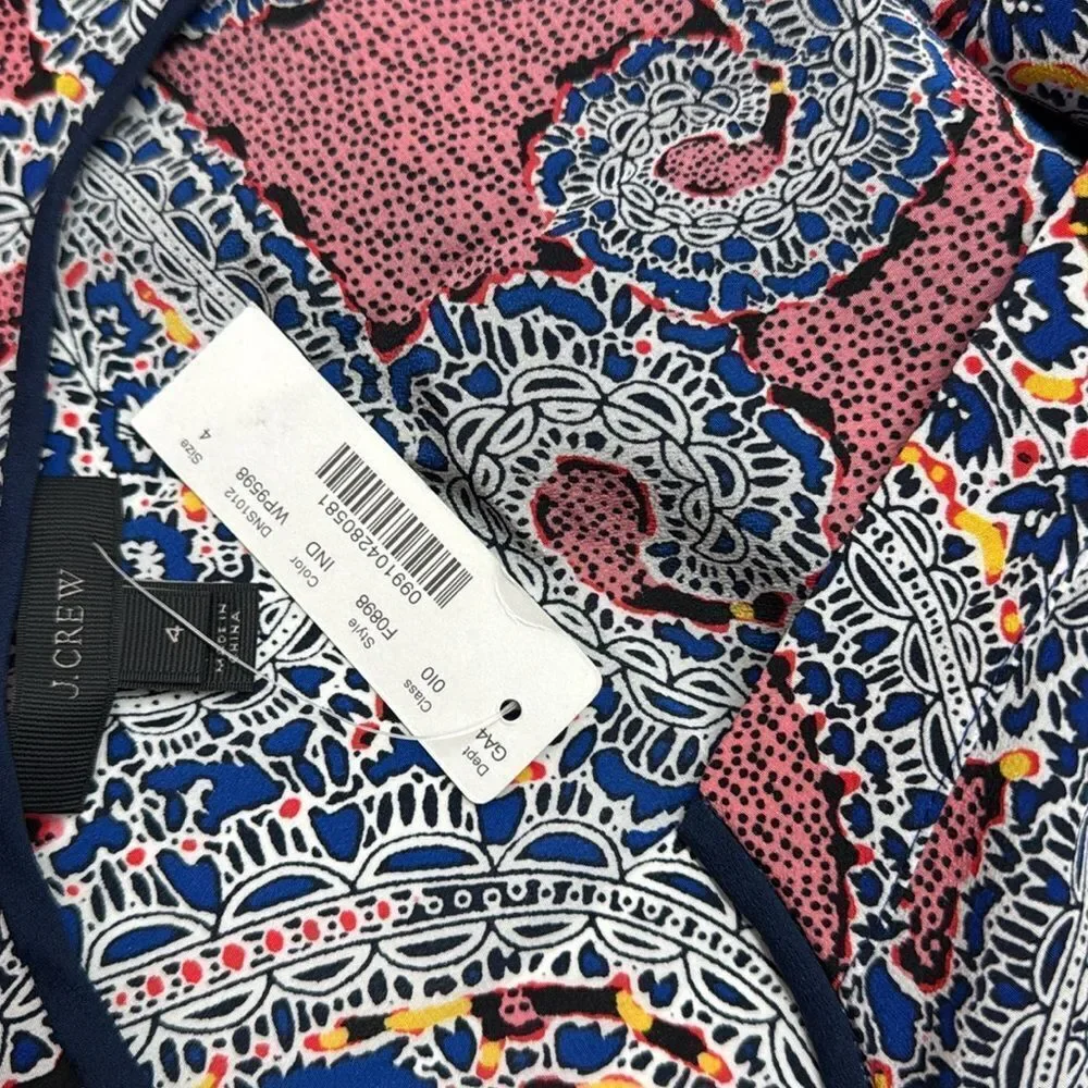 🔥 J.Crew 100% silk summer vacation dress Sz 4 New
